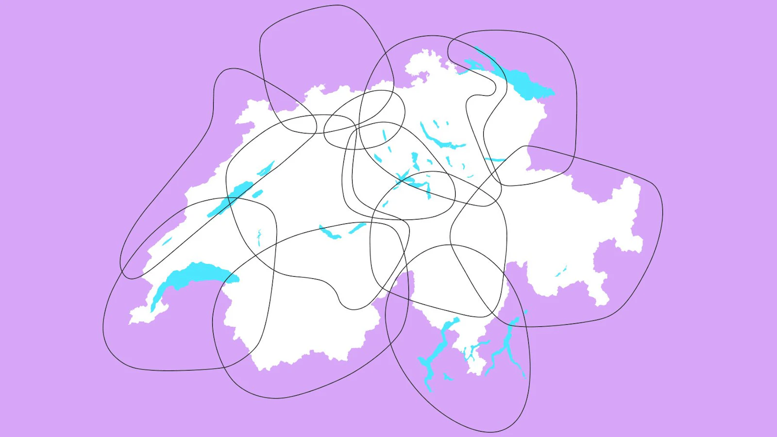 Handlungsräume diagram of the updated Raumkonzept Schweiz: the twelve action areas of the four-level Swiss spatial strategy.